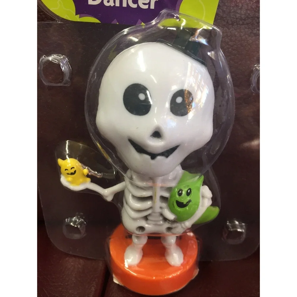NEW Solar Powered Dancer Halloween Skeleton Skelly Ghost Bobble Head Sun Catcher